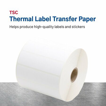 Tsc Thermal Transfer Labels, 4 Width x 6 Length, 1 Core, 5 OD, 450 Labels Per Roll, 4/PK TT-400600-5-01